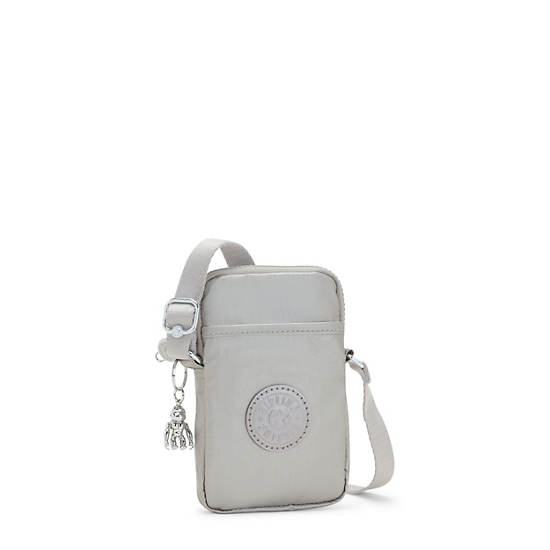 Kipling Tally Metallic Crossbody Telefoon Tas Zilver | België 1846BE